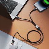  Dây cáp sạc nhanh Bwoo 2in1 PD100W/27W | Type-C to Type-C/ Lightning | Dây dù | Dài 1M - X306 