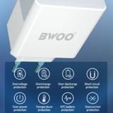  Củ sạc nhanh Bwoo 40W | 2Type-C x 1USB-A | Chuôi cắm US - CDA139 