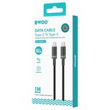  Dây cáp sạc nhanh Bwoo Type-C to C | PD60W | Dài 1M | Bện Dù - X287CC 