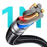  Dây cáp sạc nhanh Bwoo USB-A to Lightning | Dây Bện Dù | Dài 1M | Hỗ trợ sạc 3A - X288L 