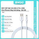  Dây cáp sạc Bwoo 3A USB-A to Lightning | Dây Silicone | Dài 1M - X281L 