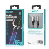  Dây cáp sạc nhanh trong suốt Bwoo PD65W Type-C sang Type-C | Dây Led | Dài 1M - X278 