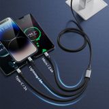  Dây cáp sạc nhanh Bwoo 3in1 3A | USB to Type-C x Lightning x Micro | Dây Dù | Dài 1M2 - X274 