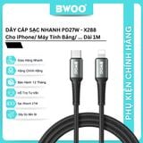  Dây cáp sạc nhanh Bwoo PD27W Type-C to Lightning | Dây Dù | Dài 1M - X288C-L 