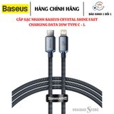  Cáp sạc nhanh 20W BASEUS Crystal Shine Fast Type C to Lightning 