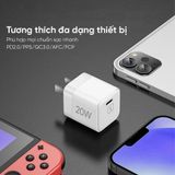  Combo củ cáp sạc nhanh Diposi Type-C to Lightning PD20W 