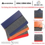  [HÀNG CHÍNH HÃNG] Túi Chống Sốc Cho Máy Tính 13|14 inch ANDORA Prime Leather chất liệu cao cấp, mỏng nhẹ 