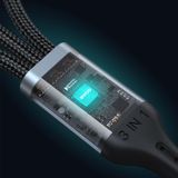  Dây cáp sạc nhanh Bwoo 3in1 3A | USB to Type-C x Lightning x Micro | Dây Dù | Dài 1M2 - X274 