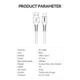  Dây cáp sạc nhanh Bwoo USB-A to Type-C | Dây Dù | Dài 1M | Hỗ trợ sạc 3A - X288C 