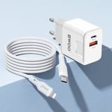  Combo Củ Cáp sạc nhanh Bwoo Type-C to L 20W | 1Type-C x 1USB-A | Dây Silicone | Dài 1M - CDA157CL 