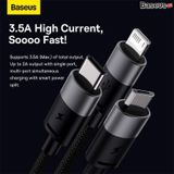  Dây Cáp Sạc 3in1 Baseus StarSpeed USB A to Micro + Lightning + Type C 3.5A, 1.2m 