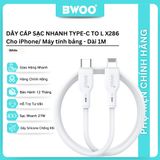 Dây cáp sạc nhanh Bwoo PD27W Type C to Lightning | Dây Silicone | Dài 1M - X286CL 