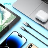  Dây cáp sạc nhanh Bwoo USB-A to Lightning | Dây Bện Dù | Dài 1M | Hỗ trợ sạc 3A - X288L 