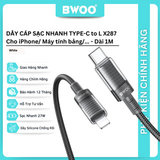  Dây Cáp Sạc nhanh Bwoo PD27W Type-C to Lightning | Dài 1M | Bện Dù - X287CL 