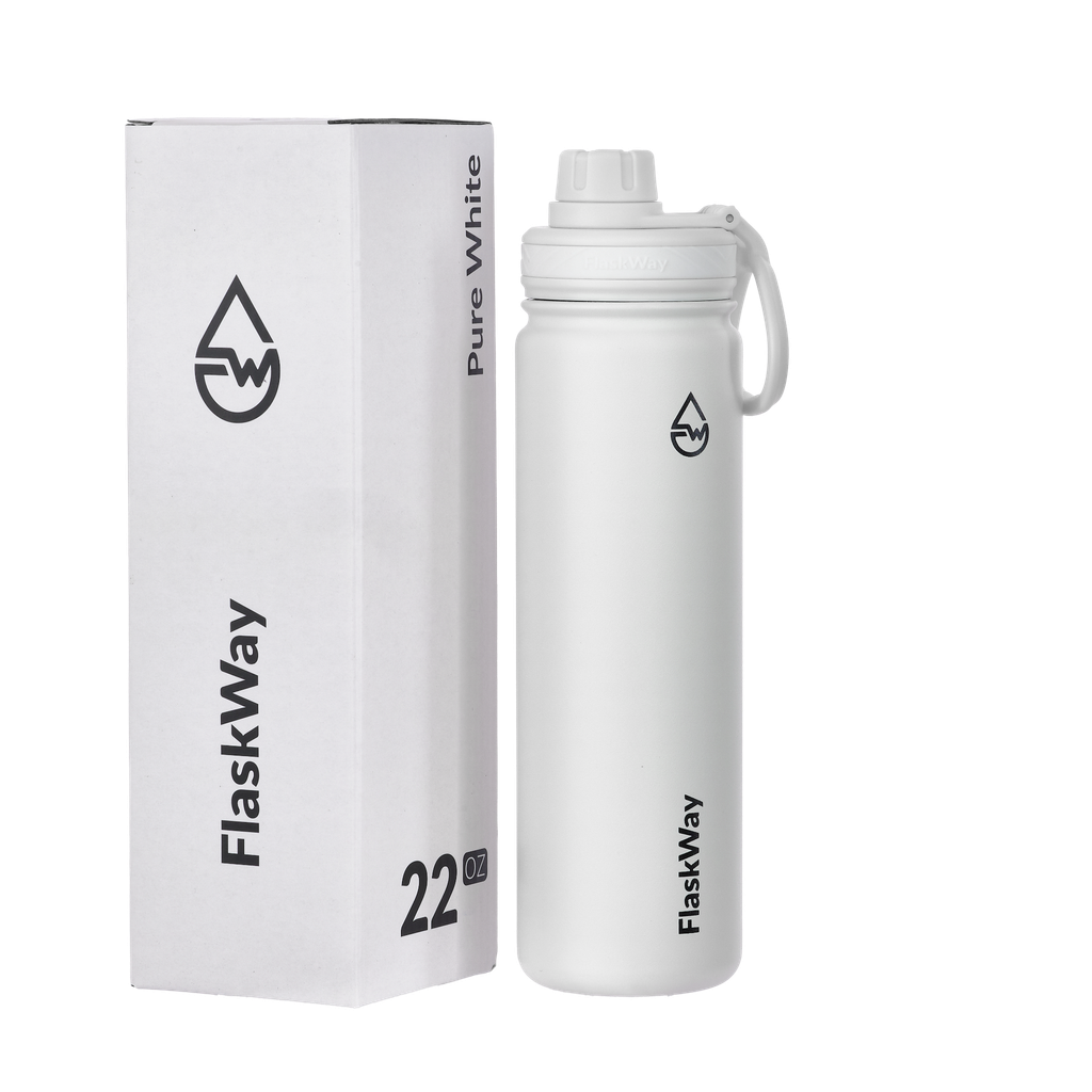 Bình giữ nhiệt FlaskWay màu trắng Pure White 650ml (22oz)