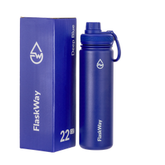 Bình giữ nhiệt FlaskWay màu xanh dương Deep Blue 650ml (22oz)
