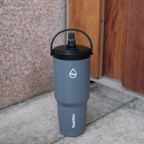 Ly giữ nhiệt FlaskWay Active tumbler màu than đen Charcoal 900ml (30oz)