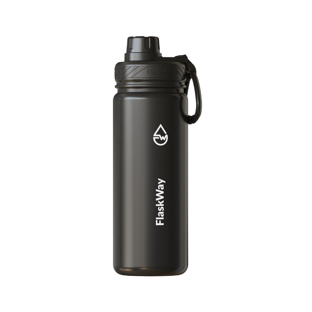 Bình giữ nhiệt FlaskWay màu đen Night Black 550ml (18oz) có đế lót silicone boot