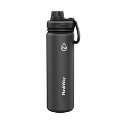 Bình giữ nhiệt FlaskWay màu đen Night Black 650ml (22oz) có đế lót silicone boot