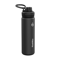 Bình giữ nhiệt FlaskWay màu đen Night Black 650ml (22oz) có đế lót silicone boot