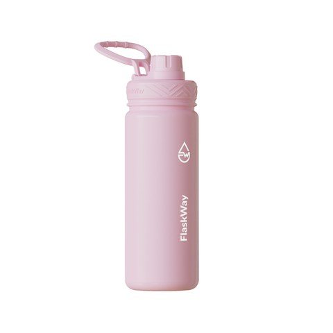 Bình giữ nhiệt FlaskWay hồng phấn Blush Pink 550ml (18oz) có đế lót silicone boot