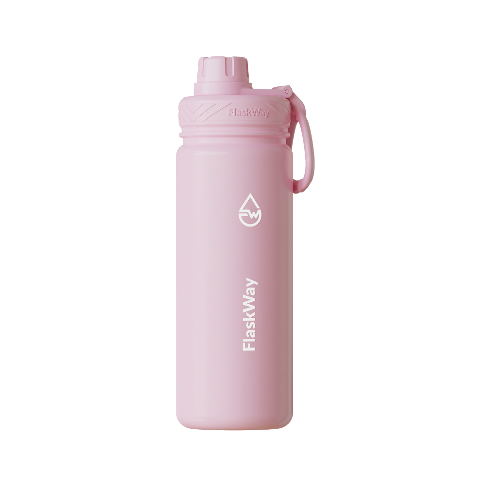 Bình giữ nhiệt FlaskWay hồng phấn Blush Pink 550ml (18oz) có đế lót silicone boot