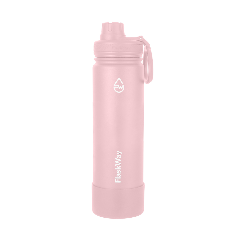 Bình giữ nhiệt FlaskWay hồng phấn Blush Pink 650ml (22oz) có đế lót silicone boot