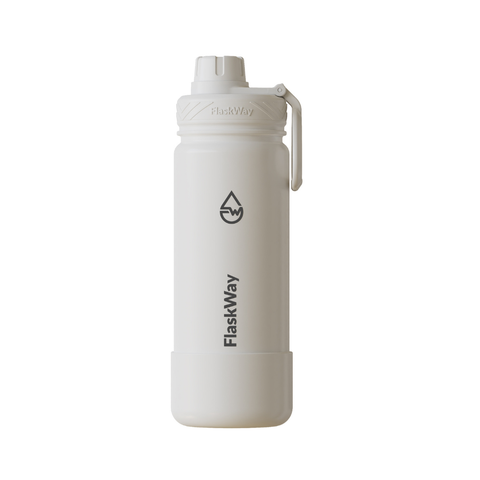 Bình giữ nhiệt FlaskWay màu trắng Pure White 550ml (18oz) có đế lót silicone boot