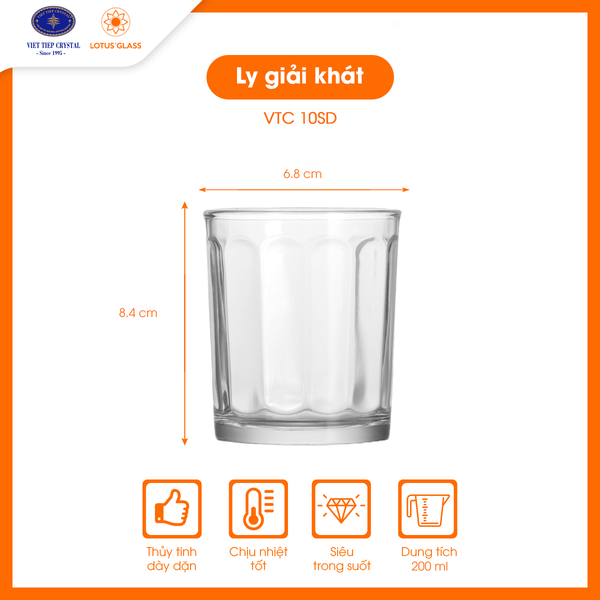  Ly trà - cà phê thủy tinh LOTUS GLASS VTC010 