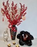  Lọ Hoa, Bình Hoa Dáng Chum Móc Vàng Màu Đen 