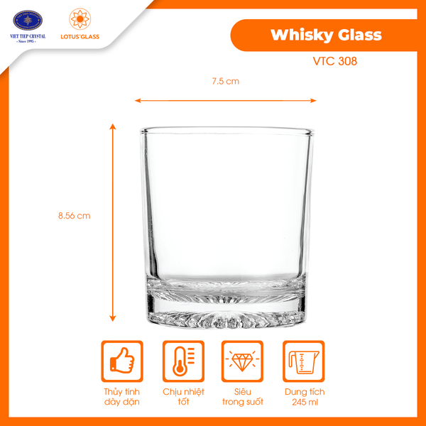  Bộ 6 cốc nước giải khát thủy tinh Lotus Glass VTC306 - VTC308 