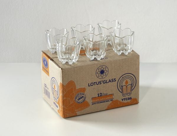  Cốc hoa đào 6 cánh (VTC 86) trơn QC 144 hộp carton - Cốc nến 