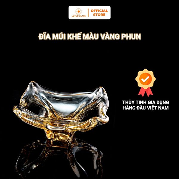  Đĩa pha lê múi khế màu vàng phun 