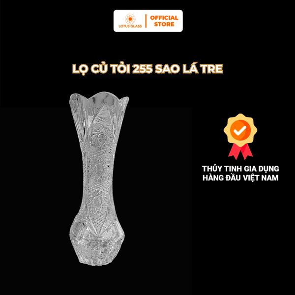  Lọ Hoa, Bình Hoa Pha Lê Củ Tỏi 255 Sao Lá Tre 