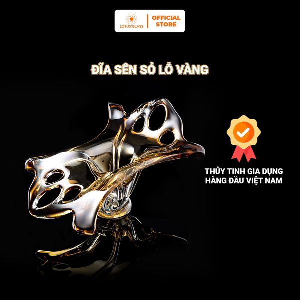  Đĩa pha lê sên xỏ lỗ vàng 