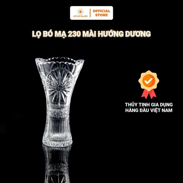  Lọ Hoa, Bình Hoa Pha Lê Bó Mạ 230 Mài Hướng Dương 