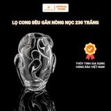  Lọ Hoa, Bình Hoa Pha Lê Cong Đều Gắn Nòng Nọc Trắng 