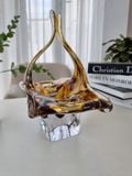  Lẵng Pha Lê Vuông Sỏ Lỗ Màu Vàng Amber 