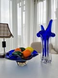  Lọ Miệng Chẽ Đế Xoắn, Màu Xanh Cô Ban 