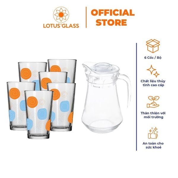  Bộ bình nước và 6 cốc thủy tinh VTC502 