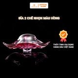  Đĩa pha lê 2 chẽ nhọn màu hồng 