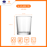  Bộ 12 cốc trà - cà phê thủy tinh Lotus Glass VTC075 