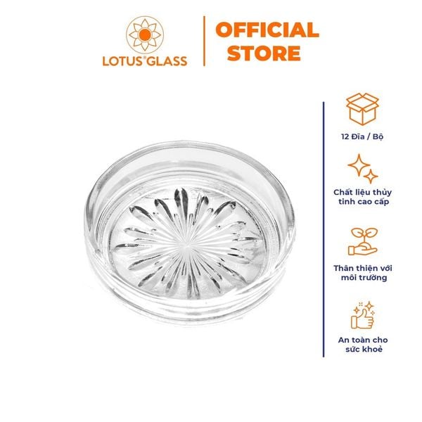  Bộ 12 đĩa thủy tinh Lotus Glass VTC015B 