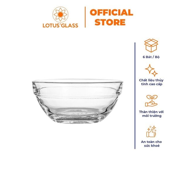  Bộ 6 bát nước chấm thủy tinh Lotus Glass VTC024 