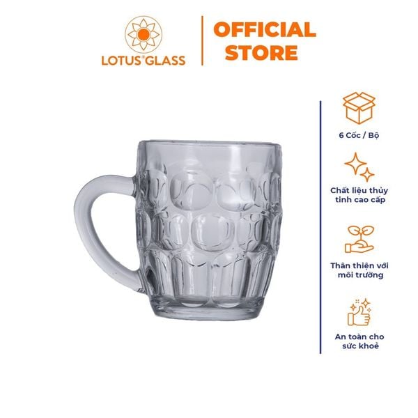  Bộ 6 cốc trà - cà phê thủy tinh có quai Lotus Glass VTC091 