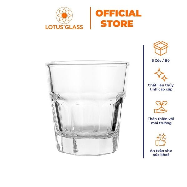  Bộ 6 cốc trà - cà phê thủy tinh 8 cạnh thấp Lotus Glass VTC401-402-404 