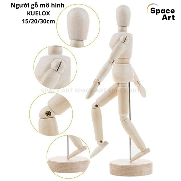 Mô Hình Người Gỗ Size 30cm  Colormate Art  Craft