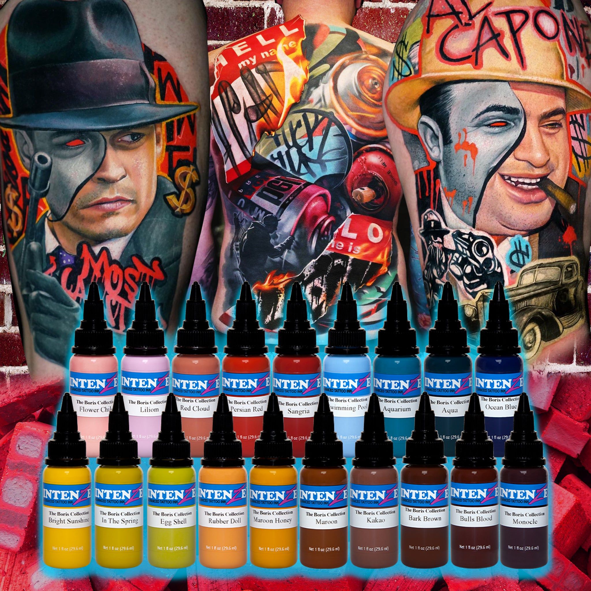 Intenze Mike Demasi Color Portrait Tattoo Ink Set (19 Colors 1oz)