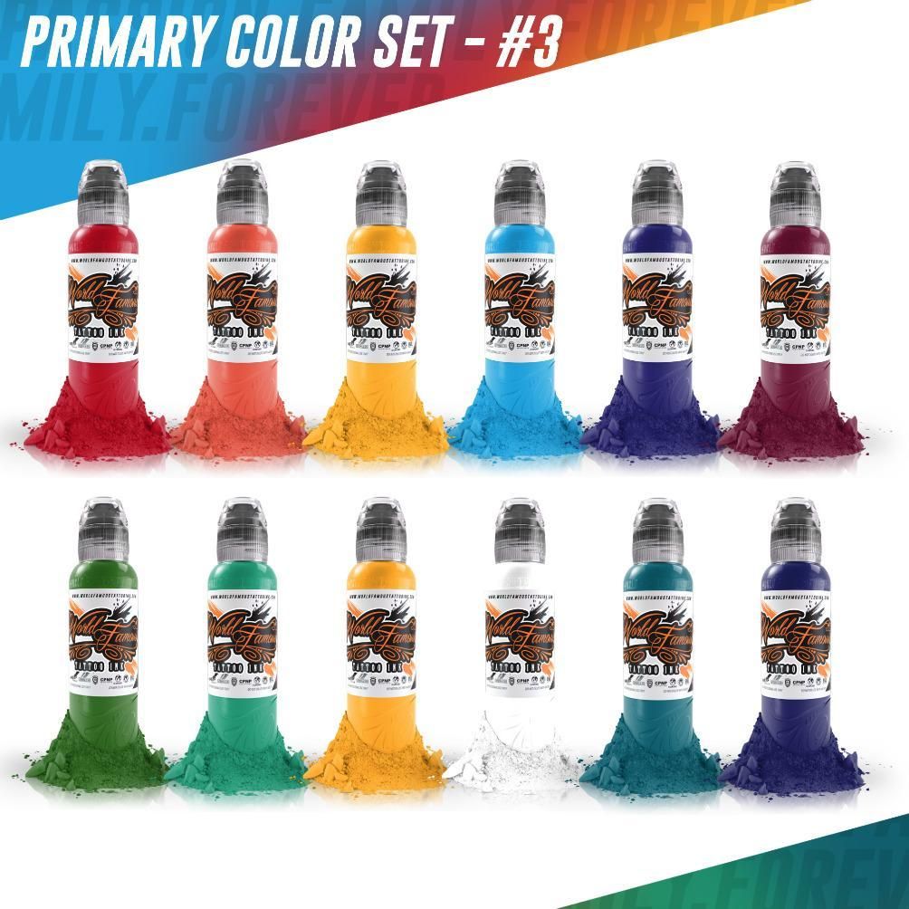  WORLD FAMOUS INK - PRIMARY COLOR INK SET #3 