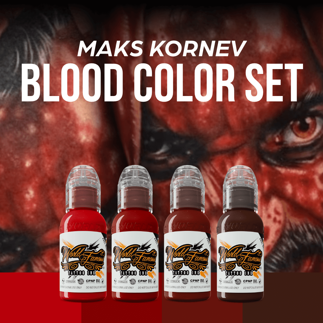  WORLD FAMOUS INK - MAKS KORNEV'S BLOOD COLOR SET 1oz 